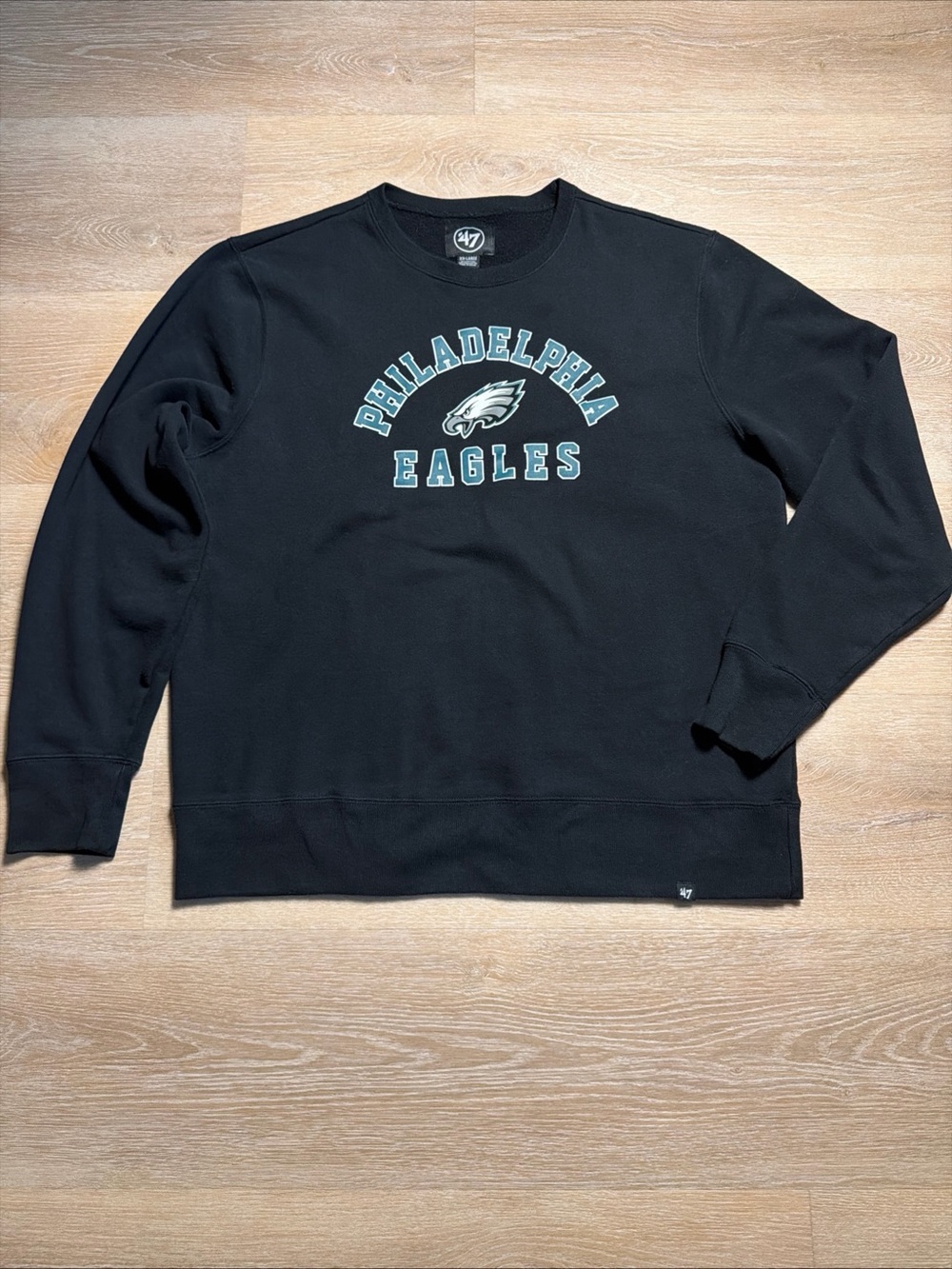47 Brand Men's Black Philadelphia Eagles NFL Football Crewneck Sweatshirt XXL
